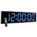 Ivation Big Oversized Digital Blue LED Calendar Clock with Day and Date - Shelf or Wall Mount (12 inches - Blue LED)