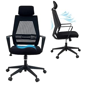 KLIM K300 Office Chair – Chaise de Bureau Ergonomique + Coussins et Tissu Doux + Supporte Jusqu’à 110 kg + Fauteuil de Bureau avec Hauteur Réglable et Appuie-tête + Garantie 5 Ans + NOUVEAUTÉ 2024