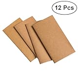  12Pcs Cuaderno Kraft Vintage Notebook NotePad de Steno Memo Mini Diario Notebook, Páginas en blanco, 15.5 x 8.6 cm