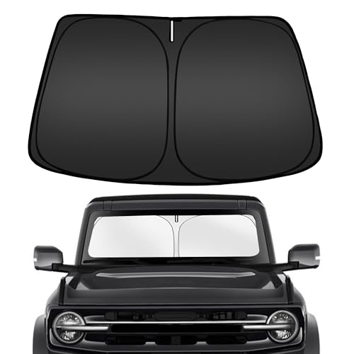 ARISMOTOR Windshield Sun Shade for Ford Bronco 2021-2025 2026 Custom Fit Foldable Front Window Sunshade Sun Visor Protector Block UV Rays Keep Your Car Cooler