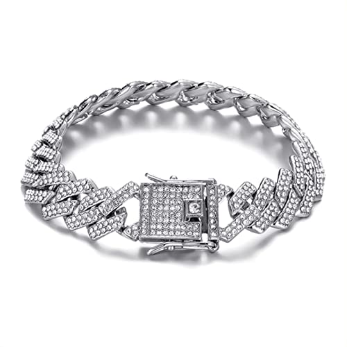 Chaîne à dents Hip Hop 13.5mm avec double rangée de zircons pour homme et femme