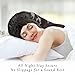 ROYBENS Long Bonnet Satin Hair Silk Bonnet for Sleeping Women, Silky Bonnets for Women with Tie Band, Sleep Cap for Braids Curly Hair