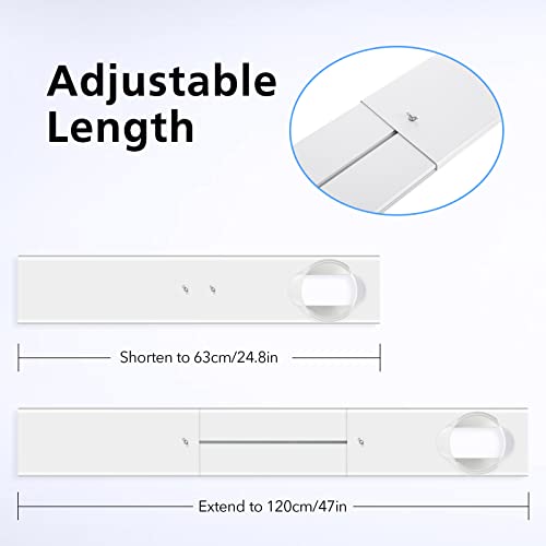 AGPTEK Window Seal for Air Conditioner with 2 in 1 Coupler, Upgraded Portable AC Replacement Sliding Window Kit, Adjustable Length Panels for Air Conditioner Exhaust Vent Hose of 5.1"/5.9" Diameter
