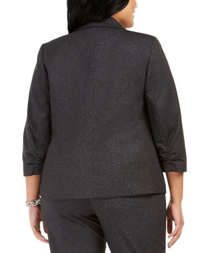 Kasper Womens Plus Solid Work Wear Blazer Gray 18W2