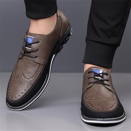 Image of Men's Casual Dress Oxfords Shoes Business Formal Italy Prince Classic Oxford Lace Up Craft Mesh Sneakers