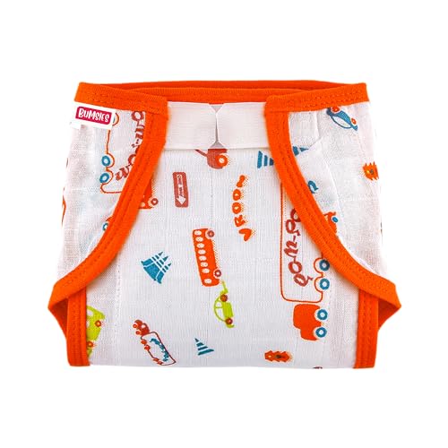 Image of Welcro Nappy For Babies, Reusable, Washable Soft Muslin Cotton Nappy /Langot for New Born Baby | Gentle on Baby Skin | Helps in Potty Training | 3-6 months | Pack of 5 | Printed