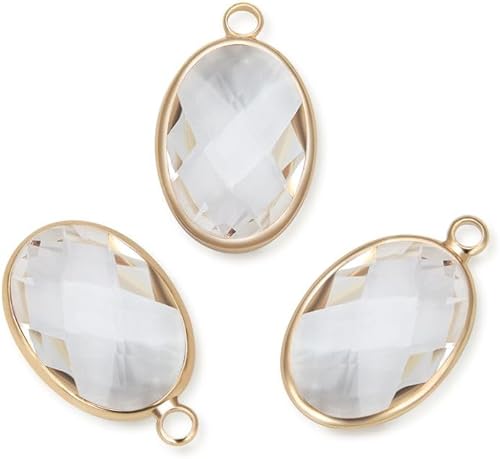 Adabele Colgante de gota de piedra natal de oro de 0.709 in de grado A para aretes personalizados, pulseras, collares, tobilleras, llavero,