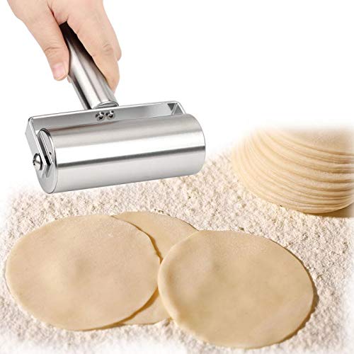 Wałek do ciasta ze stali nierdzewnej Mąka do pieczenia Kij Bułka Ciasto ze skórką Wałek do ciasta Pizza Prasowanie skórki Kuchenne narzędzia do pieczenia (Kolor: 1837-3) (1837)