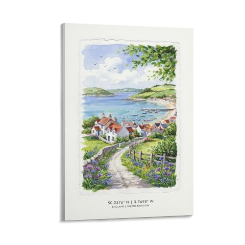 Impression de peinture Salcombe aquarelle vintage pour grand mur
