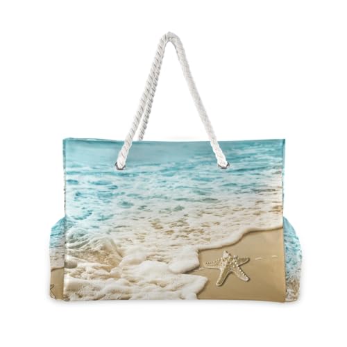Image of senya Large Beach Bags Totes Swim Canvas Tote Shoulder Bag Water Resistant Bags for Gym Travel Daily