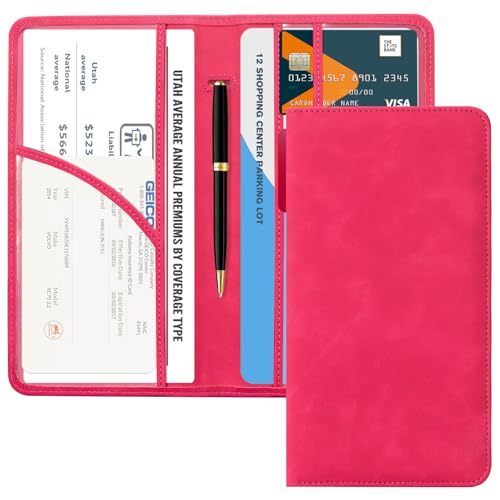 CoBak Car Registration and Insurance Holder - Vehicle Glove Box Car Organizer,Auto Truck Comparment Accessories Case with Magnetic Closure for Driver License,Cards