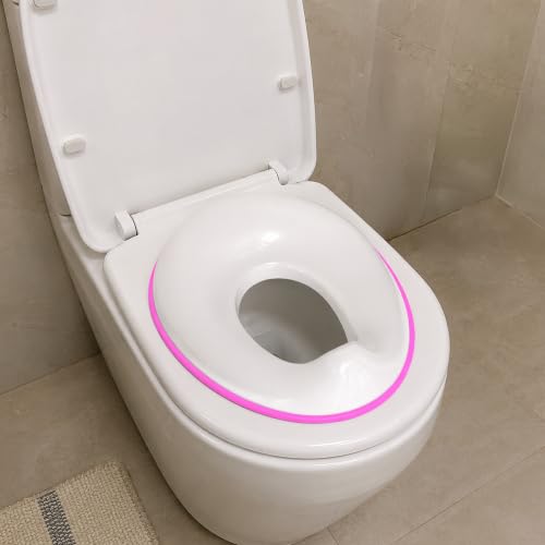 Image of Kids Station Baby Portable Baby Potty Training Toilet Seat Cover with Non-Slip Base, Splash Guard, and Storage Hook-Ideal for 1-5 Year Child, Fits Round & Oval Western Toilets, Toddler Travel-Friendly | Kids Station Baby Portable Baby Potty Training Toilet Seat Cover