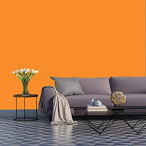Image of Jaamso Royals Orange Plain matt Wallpaper - Self Adhesive, Water Proof, Peel and Stick Sticker (60 CMx 50 CM0 CM, Orange)