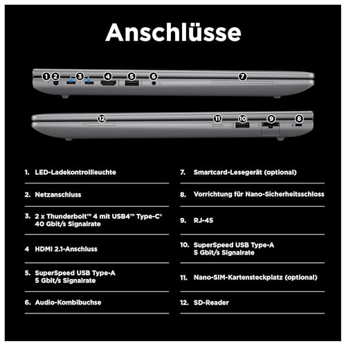 Zbook Power 16 G11 86b24ea silber Windows 11 Pro 64 bit 40.6 Cm - vue 9