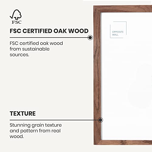 Set Of 2, (8.5 X 11 In | 22X28 Cm) Dark Oak Solid Oak Wood Picture Frame Poster Frame Wall And Tabletop Photo Frame #TOP2