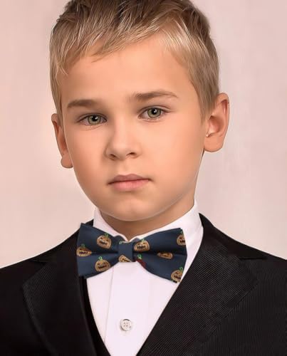 Image of HISDERN Bow Ties for Boys Pre Tied Toddler Bow Tie Adjustable Kids Bowties Clip On Fun Patterned Bowties for Wedding Party