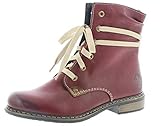 Rieker 71229 Damen Stiefeletten,Schnürstiefelette,DA-KurzstiefelStiefel,Chukka Boot,Halbstiefel,Schnür-Bootie,gefüttert,Winterstiefel,Damenschuhe,Frauen,wine/mogano / 36(Rot)