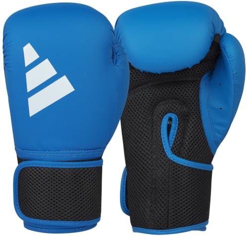 adidas Hybrid 25 Boxing Gloves - for Boxing, MMA, Kickboxing, Muay Thai, Beginner Punching Bag Workouts, Designed for Men & Women, Enhanced Training Performance - Blue 8oz