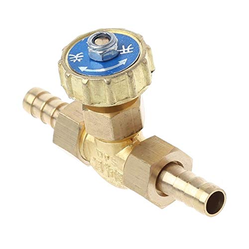 Válvula de control de flujo con ajustador de gas y espigas de púas de 8 mm codo 4
