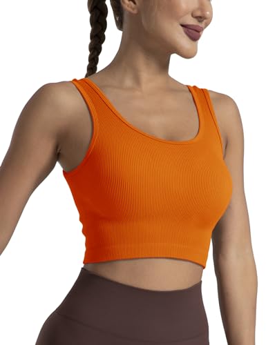 Women's Ribbed Crop Tank Yoga Cropped Top for Workout4