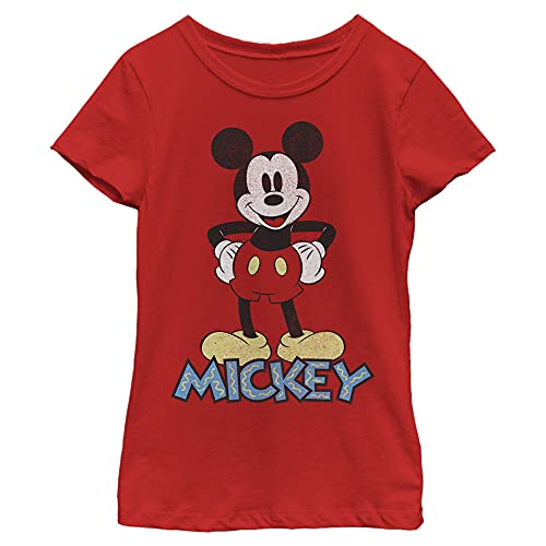Disney Characters 90s Mickey Girl's Solid Crew Tee