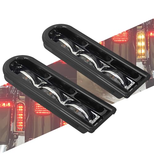 Luces LED Insertadas para Alforjas, compatibles con Harley Touring 2014 en adelante, carcasa negra, diseño con luz de soporte, aptas para Road King, Street Glide, Road Glide, Electra Glide, Ultra Limited y FLHTCU miniatura 1