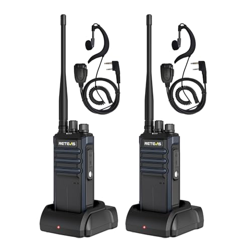 Retevis RT86A Walkie-Talkies mit großer Reichweite, Robustes Funkgerät mit Mikrofon, Gruppenruf, einfaches Pairing, für die Bauindustrie（2 Stück）