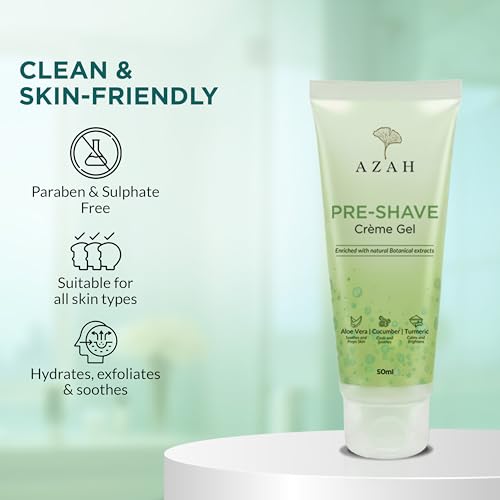 Image of Azah Facial Hair Removal Combo | Instant & Painless Facial Hair Removal Combo | Pack of 1 Pre-Shave Gel & 3 Face Razor | Skin-Safe Razors | For Eyebrows, Upper Lips, Chin & Sideburns | All Skin Types