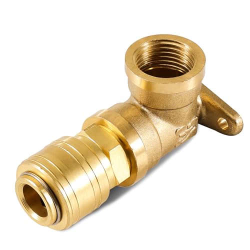 Wanddose Druckluftverteiler Druckluftkupplung, Wanddose Druckluftverteiler für Wandmontage, 1-fach Messing Druckluftkupplung mit Schnellkupplung NW 7,2, Wanddose mit 1/2 Zoll IG Druckluft kupplung