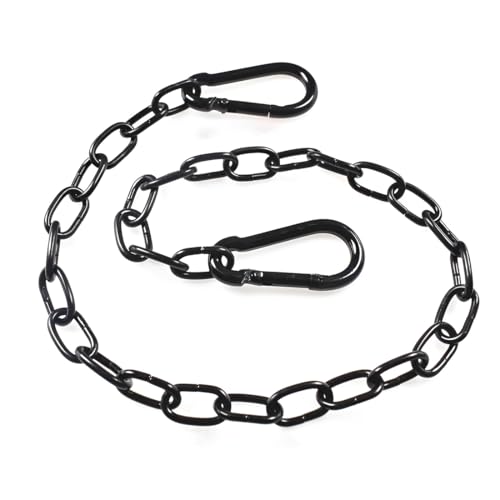 LACHT Catena,Catena in acciaio nero,Catena in acciaio inox, 0,6 m, in acciaio inox, catena a maglie con moschettone, catena in acciaio inox, per porte di recinzione, cancelli da giardino