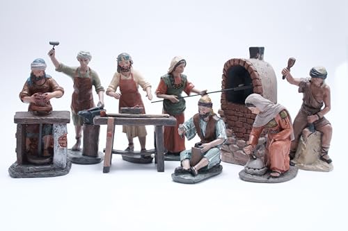 Triciclo Editores Figuras de belém, artesãos (grupo completo de 7 artesãos + forno)