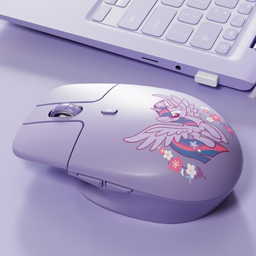 Image of My Little Pony Silent Wireless Mouse -M03 Innovative Floating Button Design, Quiet Clicks, 3 Adjustable DPI (800 /1600 /3200), Dual-Mode (2.4GHz /Bluetooth), Ergonomic for Mac /Windows (Purple)