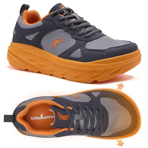 Image of Men's Orthopedic Diabetic Wide Toe Box Walking Shoes: Comfortable Arch Support Plantar Fasciitis Orthotics Sport Shoes, Swollen Feet Casual Running Tennis Sneakers for Foot and Heel Pain Relief