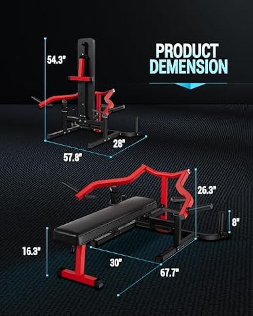 Chest Press Machine Home Gym,1050 Lbs Weight Bench Press Machine with Independent Converging Arms,Incline/Decline/Flat Bench Press Machine,Upper Body Workout Bench