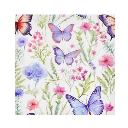 Servilletas de tela multicolor pack 6 diseño mariposa miniatura 1