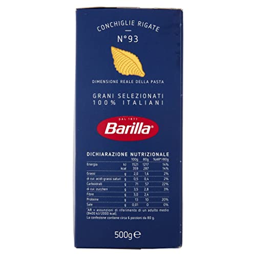 10 Pasta Barilla Conchiglie Rigate N. 93 - Pasta