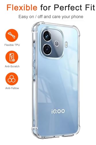 Image of Lustree iQOO Neo 10R Back Cover Transparent Case | Clear TPU Shockproof Case with Four Corner Protection & Raised Camera Guard | Slim Protective Mobile Phone Cover for iQOO Neo 10R