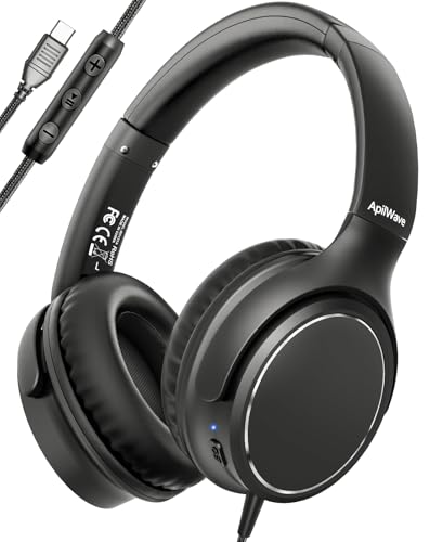 Wired Headphones with 3 EQ Music Modes & Mic, Over Ear Headp