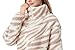 HYGLuosie Women's Faux Fur Pullover: Half-Zip Stand Collar, Animal Geometric Print, Sping Fashion Outerwear, Zebra Print, Size L