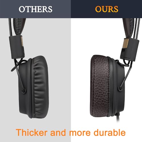 Image of SOULWIT Replacement Ear Pads Cushions for Marshall Major I /II /III /IV Wireless /Wired Headphones, for Marshall Major 1 /2 /3 /4 Headset, Earpads with Soft Protein Leather - Dark Coffee
