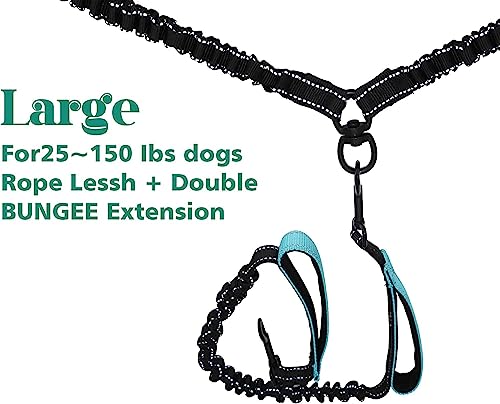 image for MingXpets Hands Free Dog Leash, Waist Dog Leash, Double Leash for Runn