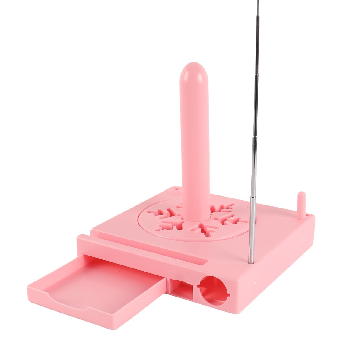 Riven Contenitore multifunzione per bobine di filato, contenitore per uncinetti, forbici, supporto per uncinetto rimovibile, organizer per lavori di bricolage, ideale come regalo (rosa)