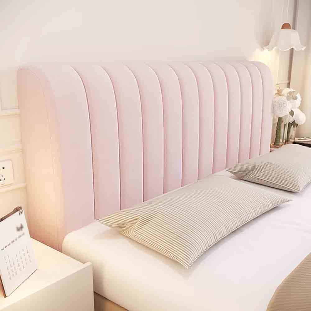 Funda para Cabecero de Cama, Acolchado Cabecera, Diseño Todo Incluido Prueba de Polvo Cabecero, Protector de Cabecero Cama para Decoración Dormitorio (70x150cm,Rayas Verticales-Rosa)