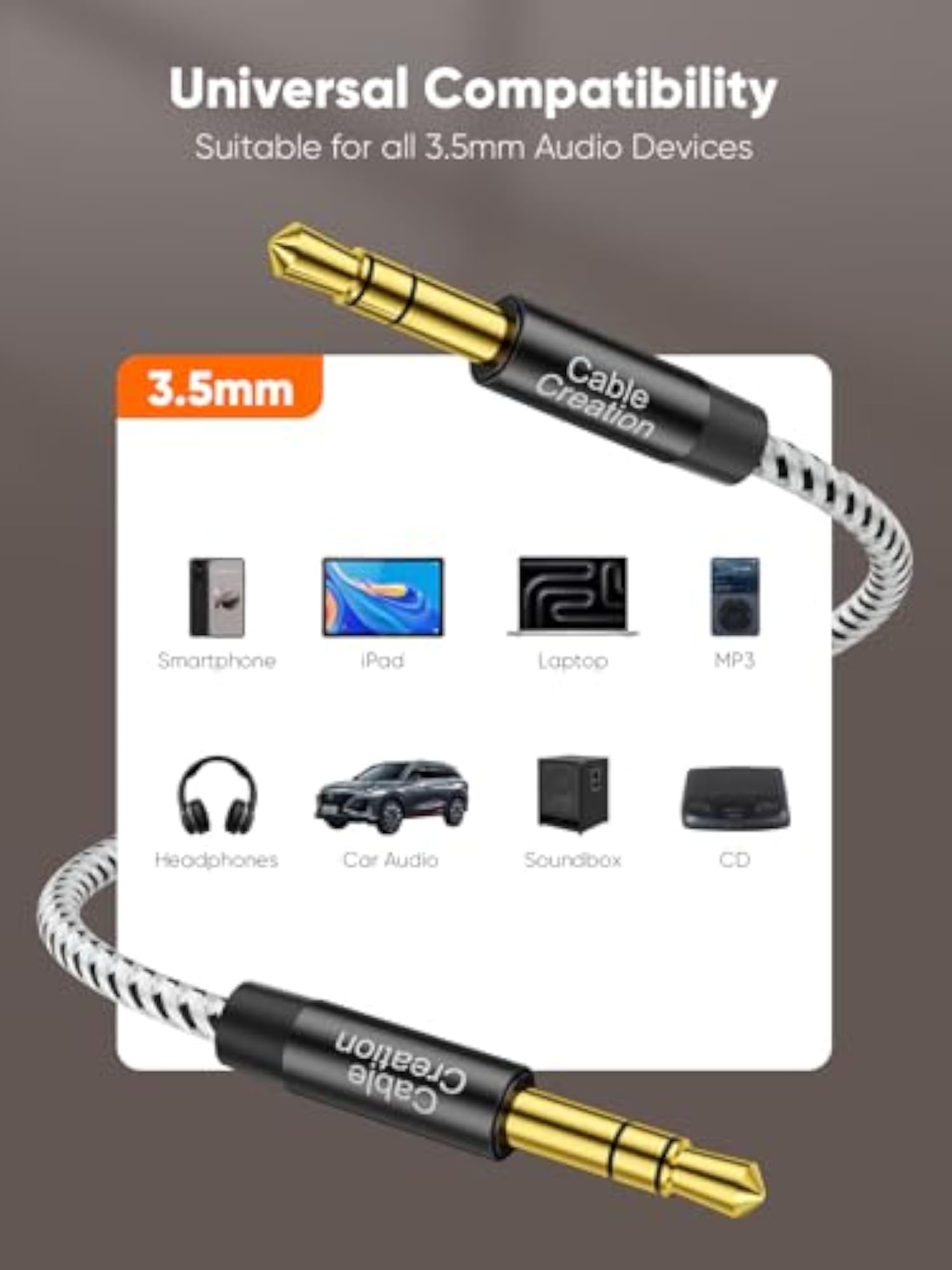 Aux Cord 3FT Male to Male Audio Cable