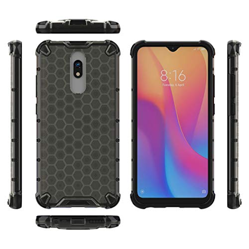 Image of Glasgow | for Mi Redmi 8 Honeycomb Pattern Back Case Cover for Mi Redmi 8 with 4 Bumper Corners and Military Grade Protection - Black