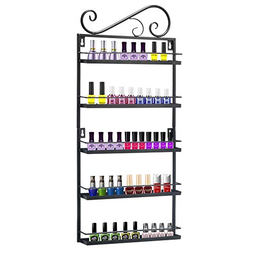 Meisax 5-Tier Nagellack Regal Metall Kosmetik Aufbewahrung Nagellackregal Wandregal für Tonie Ätherisches Öl Lippenstift…