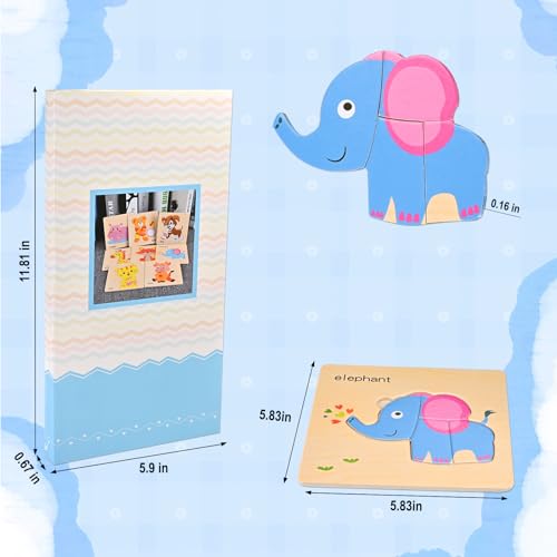 Image of 8pcs Wooden Puzzles for Toddlers 2 3 4, Toddler Puzzles Ages 1 2 3 4 | Montessori Educational Jigsaw Toys Puzzles Christmas Birthday Gift for Kids Girl Boy 1-4 Year Old (Zoo Animals)