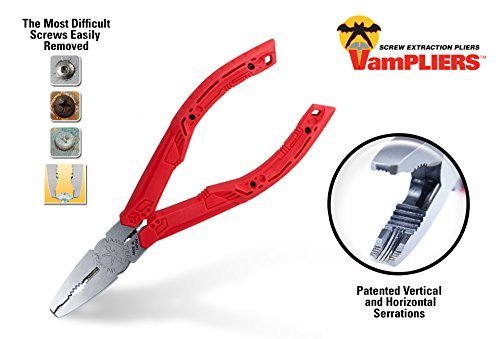 Vampliers World's Best Pliers! 2-Pc Set S2Hp Patented Specialty Screw Extractions Pliers. Extract Stripped Stuck Security, Corroded Or Rusted Screws/Nuts/Bolts + Tool Pouch #TOP3