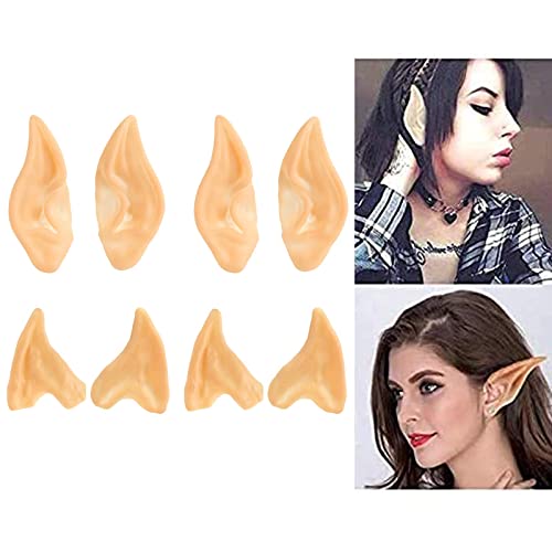 3 Otters Latex Elf Ears, 4 Pair Fairy Pixie Elf Ears Pointed Prosthetic Ear Elven Ears Cosplay Halloween Party Favor #TOP1