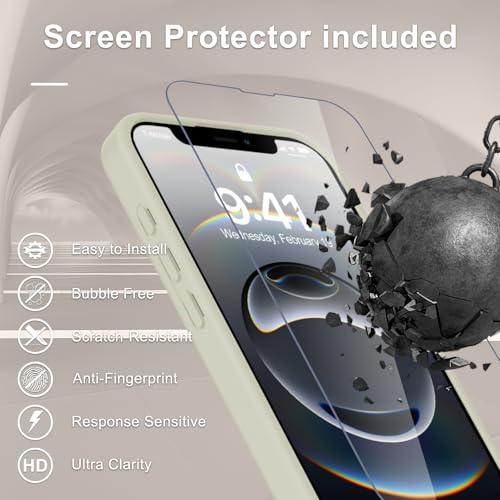Image of YENAPOON for iPhone 17e Case, iPhone 16e Case, Matte Magnetic Phone Cover [with 1 Screen Protector] [Support for MagSafe] [Shockproof Military Grade Protection] Translucent Frosted Back, Cream White